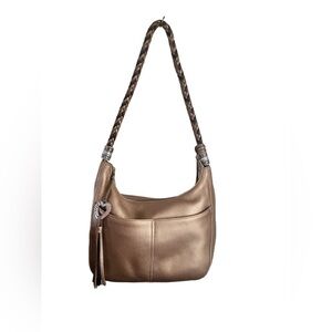 Brighton Barbados Ziptop Hobo bag.  Zinc Pearl color.  Brighton hardware